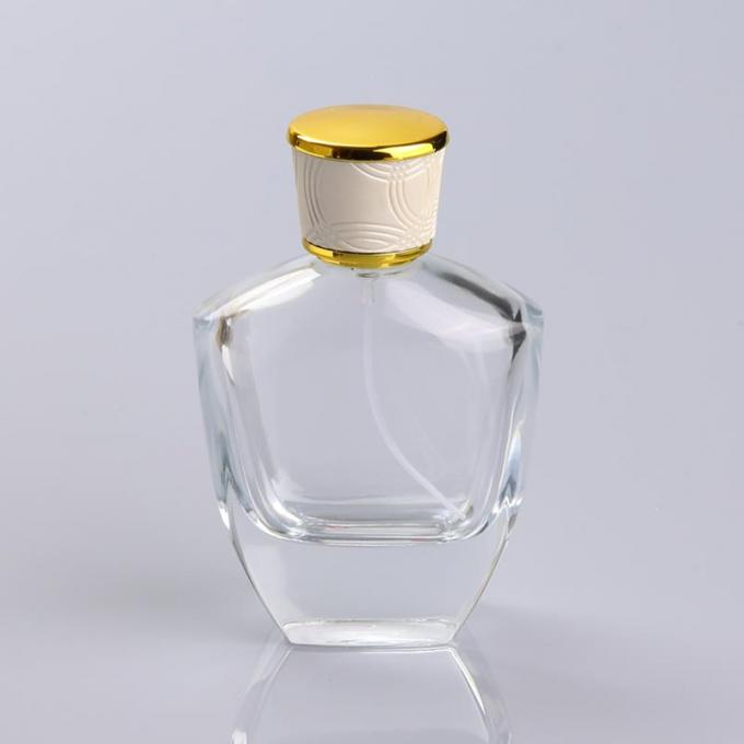 Conception en verre vide faite sur commande inférieure épaisse de bouteille de parfum 100ml de fournisseur assurément commercial