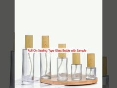 Bouteille en verre en rouleau avec échantillon