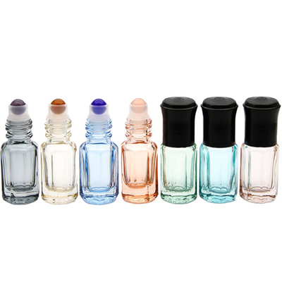 3ml 6ml 10ml Color Octagon Roller Ball Tops For Essential Oil Bottles Glass Roll On