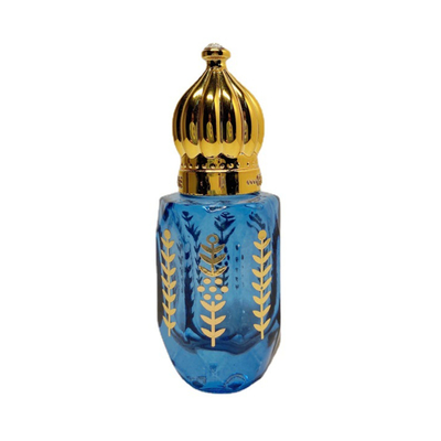 6 ml de rouleau en verre couronné sur bouteilles électroplatées d'huile de parfum sculptée portable vide